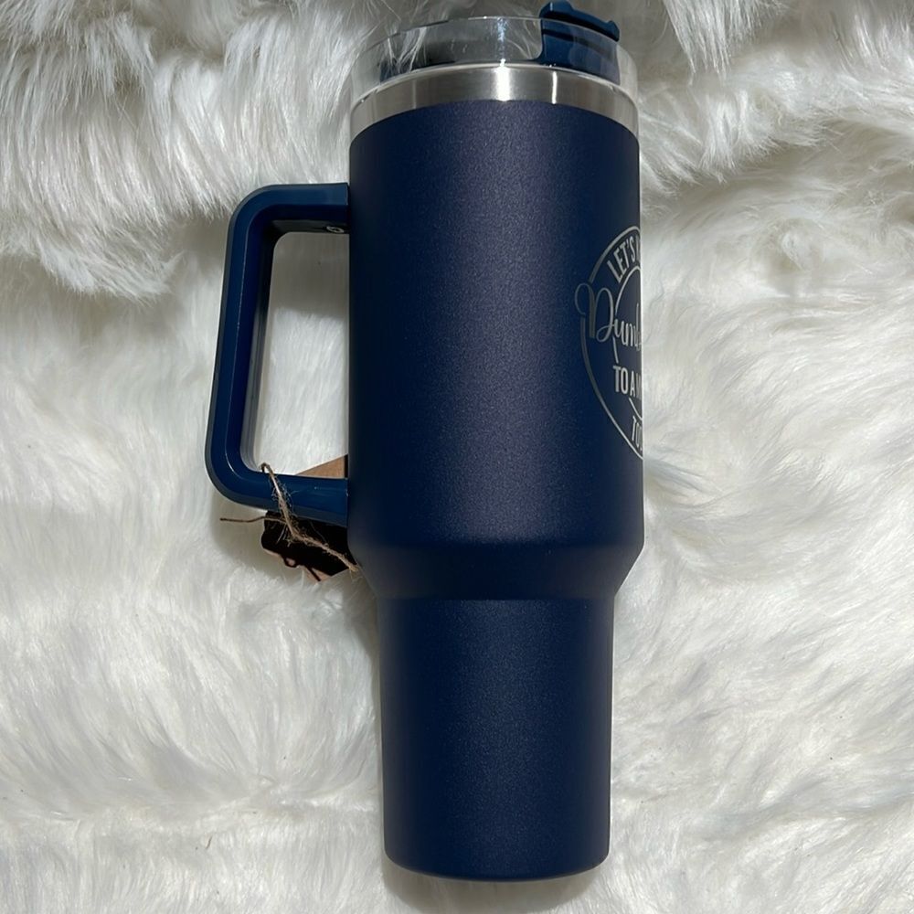 Let’s keep‎ the Dumb Fuc@ery to a minimum Tumbler 40oz Navy Blue with handle - Picture 4 of 6